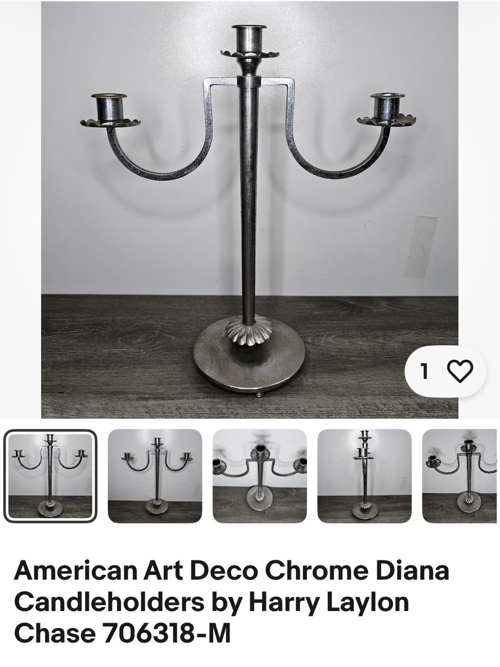Art Deco “Croyden” Chrome Candelabras Designed for The Chase Brass And Copper Co